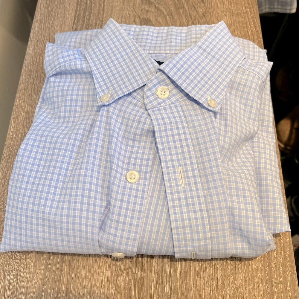 Proper Cloth Blue Plaid Check Button-Down Shirt